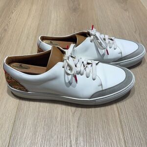 Taft Men's The Klay White Paisley Leather Sneakers Size 11